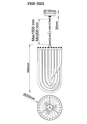 Люстра потолочная изящная 91GH-3503